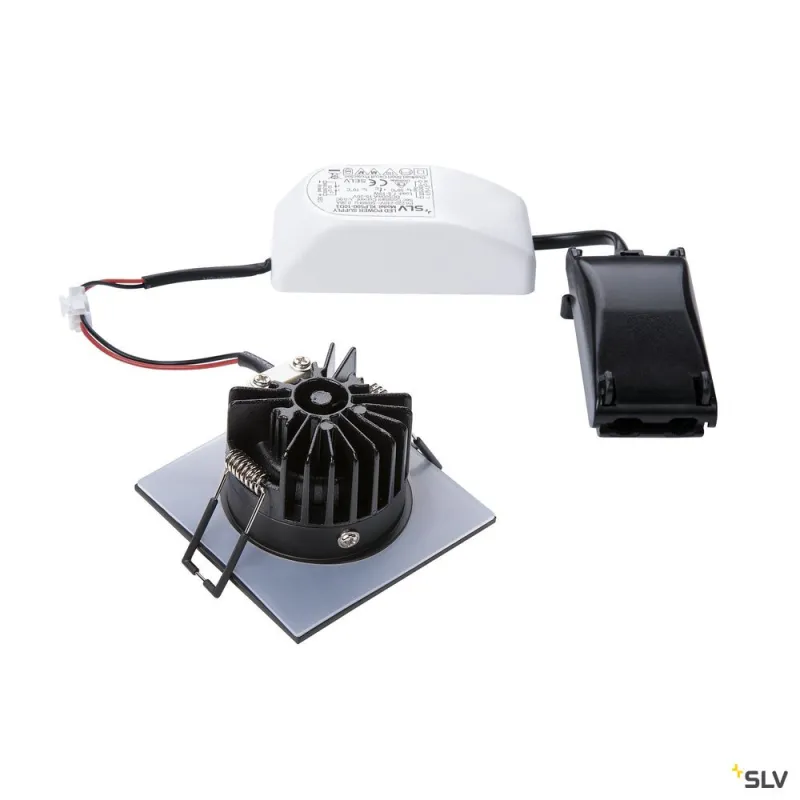 PATTA-I, encastré de plafond intérieur/extérieur, carré, noir, LED, 11W, 3000K, IP20/IP65, RT 2012, variable
