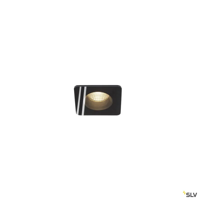 PATTA-F, encastré de plafond intérieur/extérieur, carré, noir, LED, 11W, 3000K, IP20/IP65, RT 2012, variable