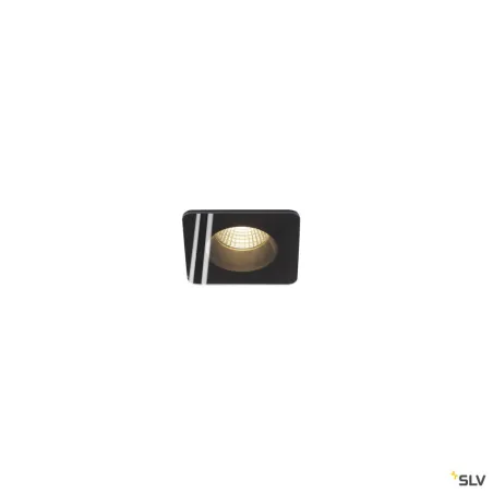 PATTA-F, encastré de plafond intérieur/extérieur, carré, noir, LED, 11W, 3000K, IP20/IP65, RT 2012, variable