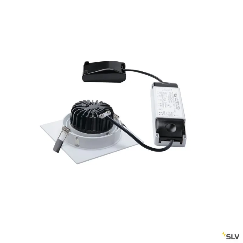 NEW TRIA 110, encastré de plafond intérieur, simple, carré, blanc, LED, 14W, 3000K, clips ressorts, variable