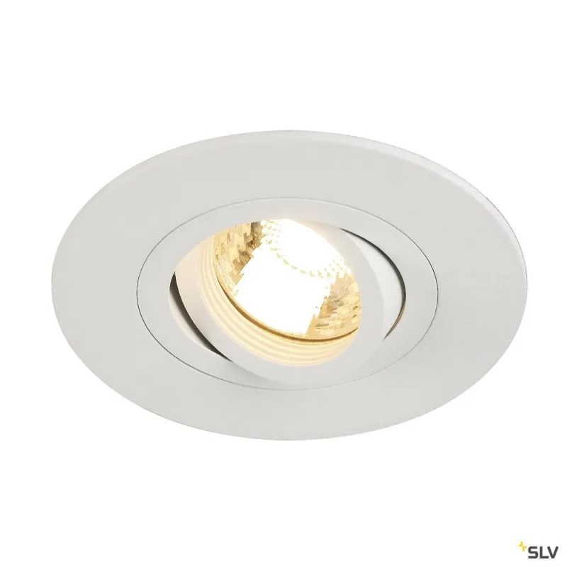 NEW TRIA 78 XL, encastré de plafond intérieur, simple, rond, blanc mat, GU10/QPAR51, 50W max, clips ressorts