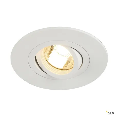 NEW TRIA 78 XL, encastré de plafond intérieur, simple, rond, blanc mat, GU10/QPAR51, 50W max, clips ressorts