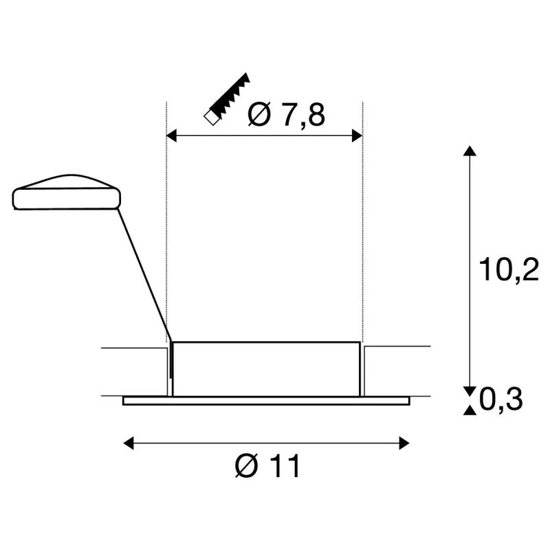 NEW TRIA 78 XL, encastré de plafond intérieur, simple, rond, blanc mat, GU10/QPAR51, 50W max, clips ressorts