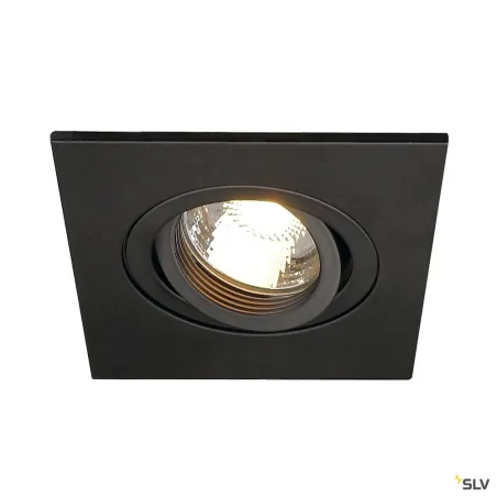 NEW TRIA 78 XL, encastré de plafond intérieur, simple, carré, noir mat, GU10/QPAR51, 50W max, clips ressorts