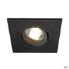 NEW TRIA 78 XL, encastré de plafond intérieur, simple, carré, noir mat, GU10/QPAR51, 50W max, clips ressorts