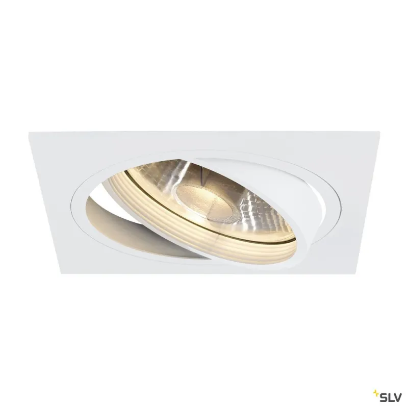 NEW TRIA 150, encastré de plafond intérieur, simple, carré, blanc mat, GU10/QPAR111, 75W max, lames ressorts