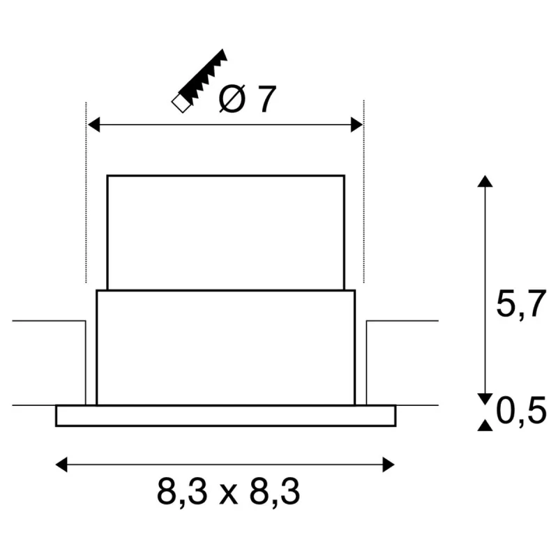 PATTA-F, encastré de plafond intérieur/extérieur, carré, blanc, LED, 11W, 3000K, IP20/IP65, RT 2012, variable
