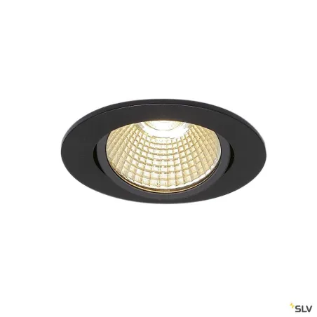 NEW TRIA 68, encastré de plafond intérieur, simple, rond, noir mat, LED, 11W, 3000K, clips ressorts, variable