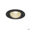 NEW TRIA 68, encastré de plafond intérieur, simple, rond, noir mat, LED, 11W, 3000K, clips ressorts, variable