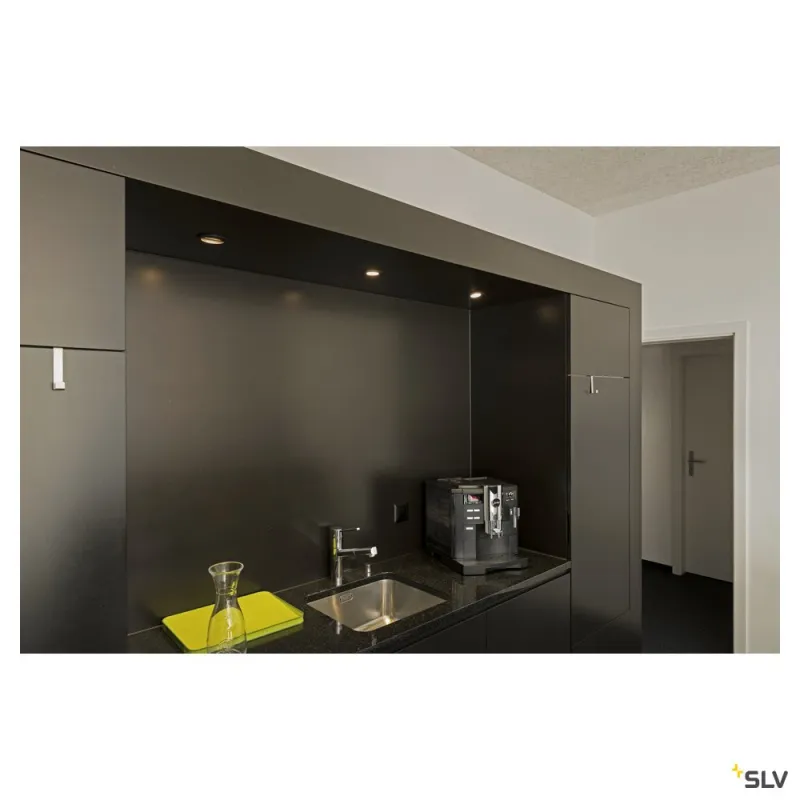NEW TRIA 68, encastré de plafond intérieur, simple, rond, noir mat, LED, 11W, 3000K, clips ressorts, variable