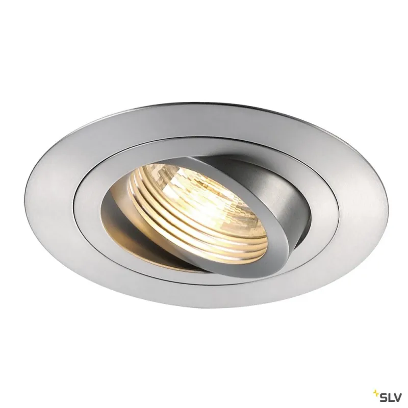 NEW TRIA 78 XL, encastré de plafond intérieur, simple, rond, alu brossé, GU10/QPAR51, 50W max, clips ressorts