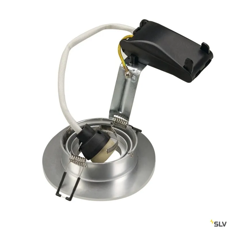 NEW TRIA 78 XL, encastré de plafond intérieur, simple, rond, alu brossé, GU10/QPAR51, 50W max, clips ressorts