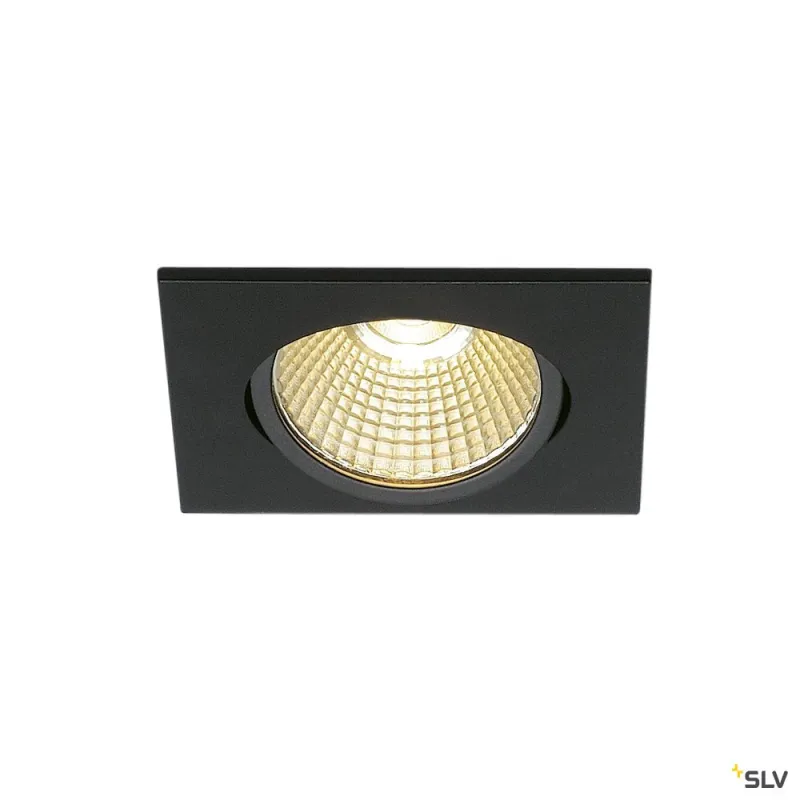 NEW TRIA 68, encastré de plafond intérieur, simple, carré, noir mat, LED, 11W, 3000K, clips ressorts, variable