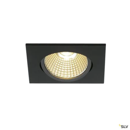 NEW TRIA 68, encastré de plafond intérieur, simple, carré, noir mat, LED, 11W, 3000K, clips ressorts, variable