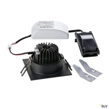 NEW TRIA 68, encastré de plafond intérieur, simple, carré, noir mat, LED, 11W, 3000K, clips ressorts, variable