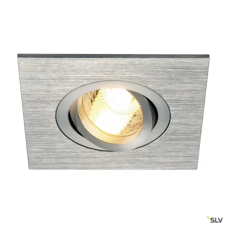 NEW TRIA 78 XL, encastré de plafond intérieur, simple, carré, alu brossé, GU10/QPAR51, 50W max, clips ressorts