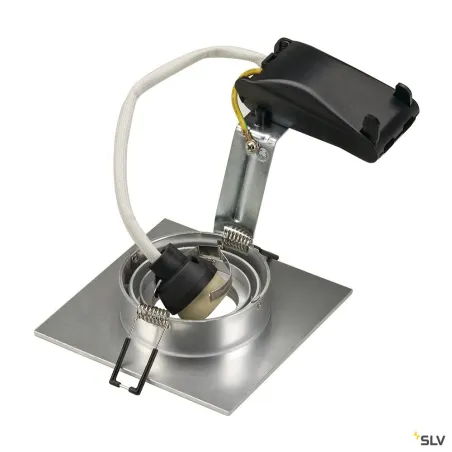NEW TRIA 78 XL, encastré de plafond intérieur, simple, carré, alu brossé, GU10/QPAR51, 50W max, clips ressorts