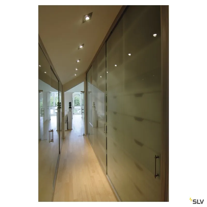 NEW TRIA 78 XL, encastré de plafond intérieur, simple, carré, alu brossé, GU10/QPAR51, 50W max, clips ressorts