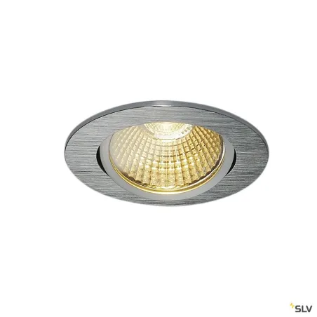 NEW TRIA 68, encastré de plafond intérieur, simple, rond, alu brossé, LED, 11W, 3000K, clips ressorts, variable