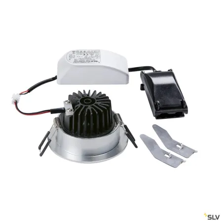 NEW TRIA 68, encastré de plafond intérieur, simple, rond, alu brossé, LED, 11W, 3000K, clips ressorts, variable