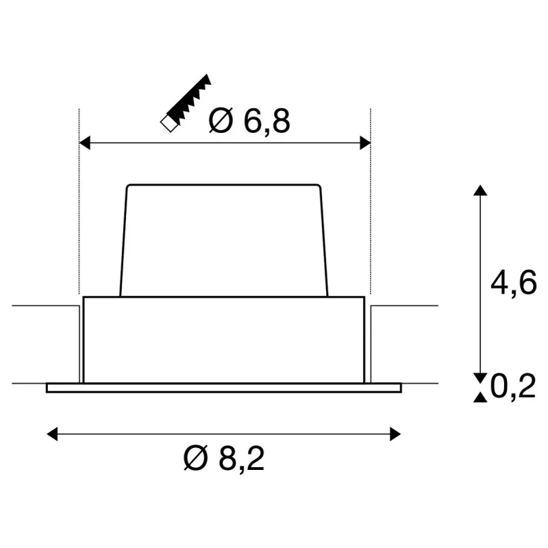 NEW TRIA 68, encastré de plafond intérieur, simple, rond, alu brossé, LED, 11W, 3000K, clips ressorts, variable