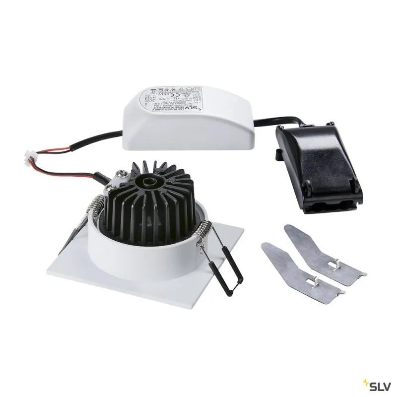 NEW TRIA 68, encastré de plafond intérieur, simple, carré, blanc mat, LED, 11W, 3000K, clips ressorts, variable
