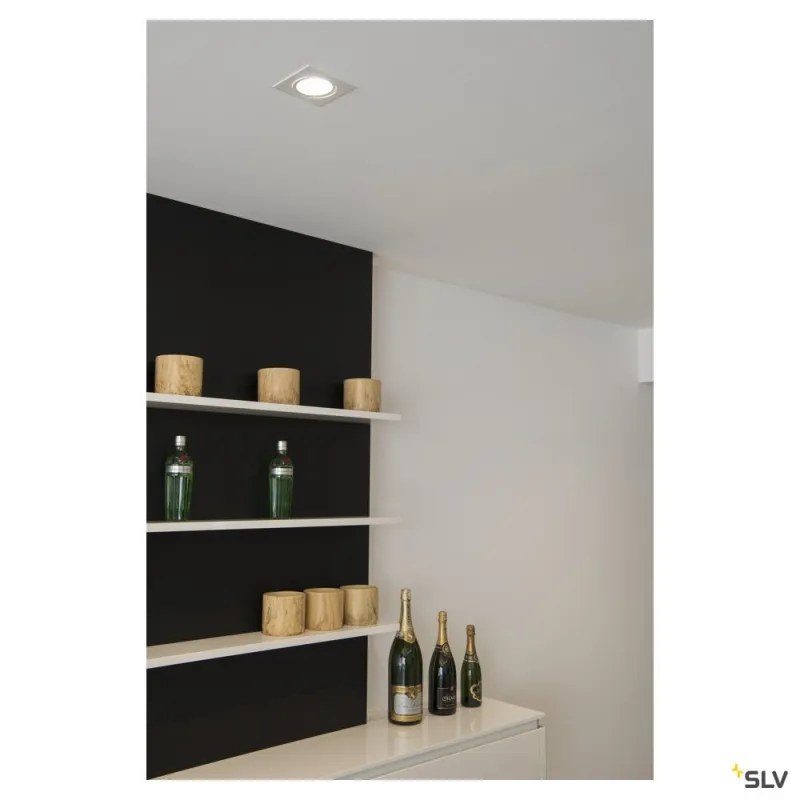 NEW TRIA 68, encastré de plafond intérieur, simple, carré, blanc mat, LED, 11W, 3000K, clips ressorts, variable