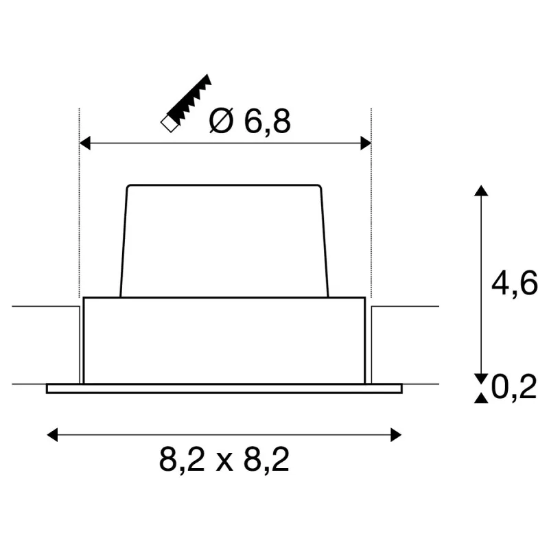 NEW TRIA 68, encastré de plafond intérieur, simple, carré, blanc mat, LED, 11W, 3000K, clips ressorts, variable