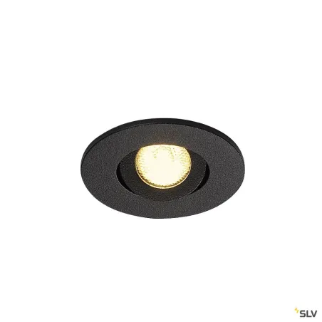 NEW TRIA 45, encastré de plafond intérieur, simple, rond, noir mat, LED, 4,2W, 3000K, IP20/IP44, clips ressorts