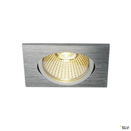 NEW TRIA 68, encastré de plafond intérieur, simple, carré, alu brossé, LED, 11W, 3000K, clips ressorts, variable