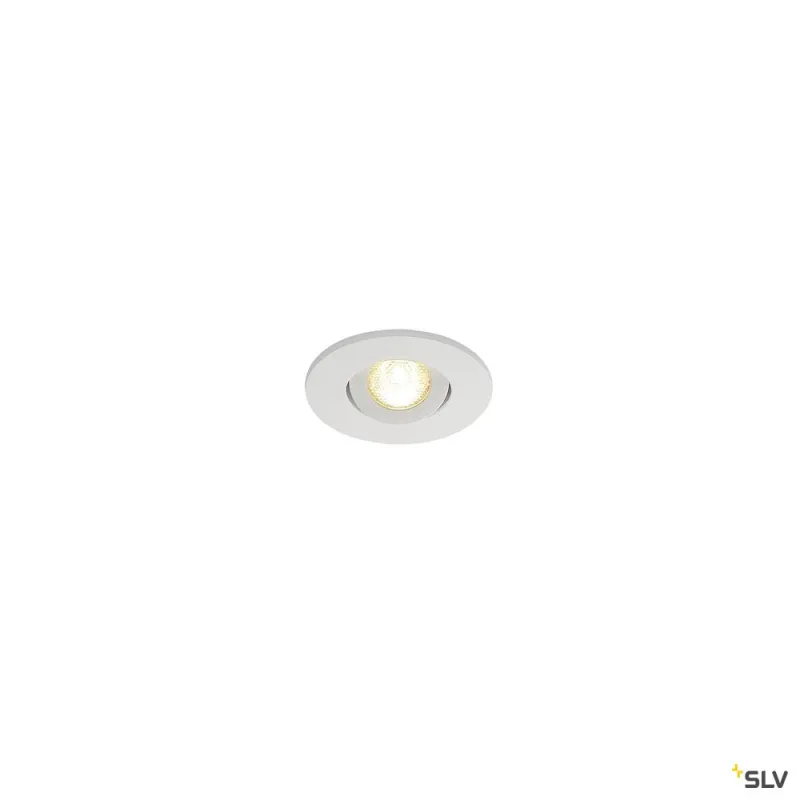 NEW TRIA 45, encastré de plafond intérieur, simple, rond, blanc mat, LED, 4,2W, 3000K, IP20/IP44, clips ressorts