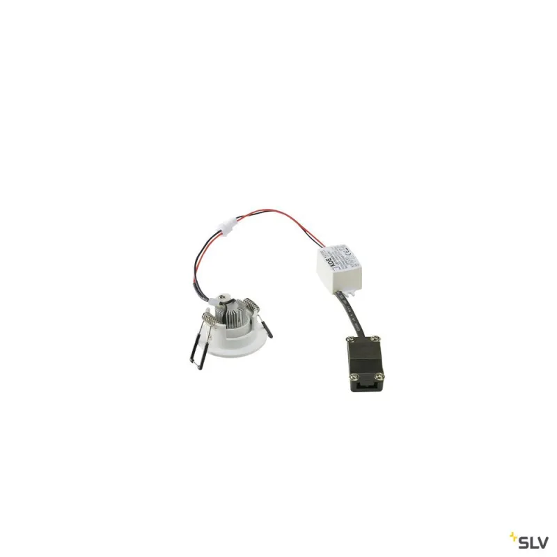 NEW TRIA 45, encastré de plafond intérieur, simple, rond, blanc mat, LED, 4,2W, 3000K, IP20/IP44, clips ressorts