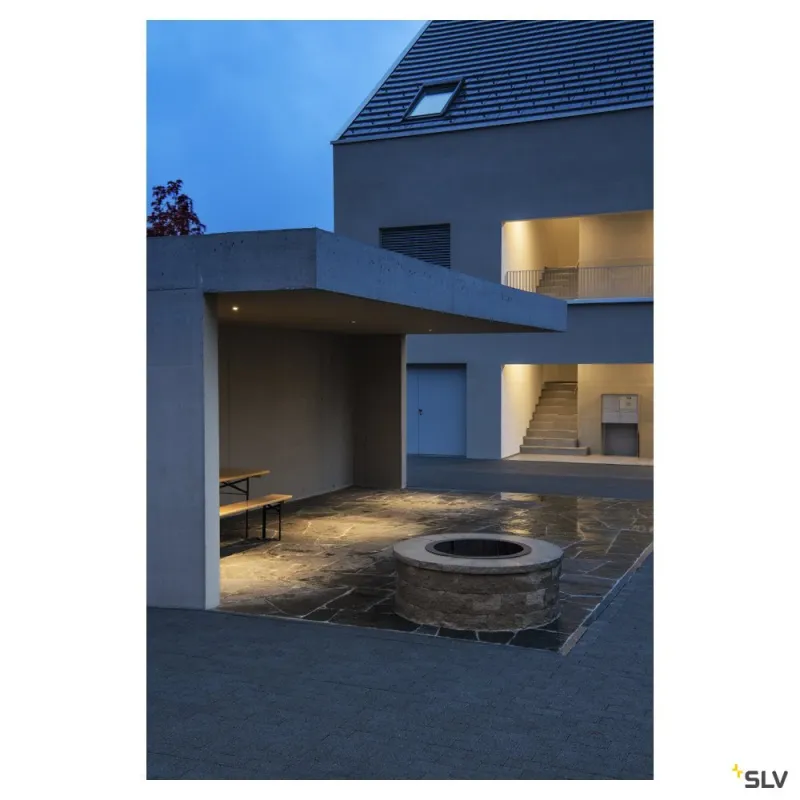 PATTA-I, encastré de plafond intérieur/extérieur, rond, alu brossé, LED, 11W, 3000K, IP20/IP65, RT 2012, variable