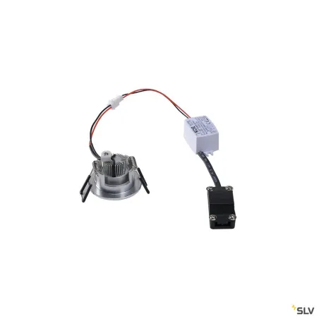 NEW TRIA 45, encastré de plafond intérieur, simple, rond, alu brossé, LED, 4,2W, 3000K, IP20/IP44, clips ressorts