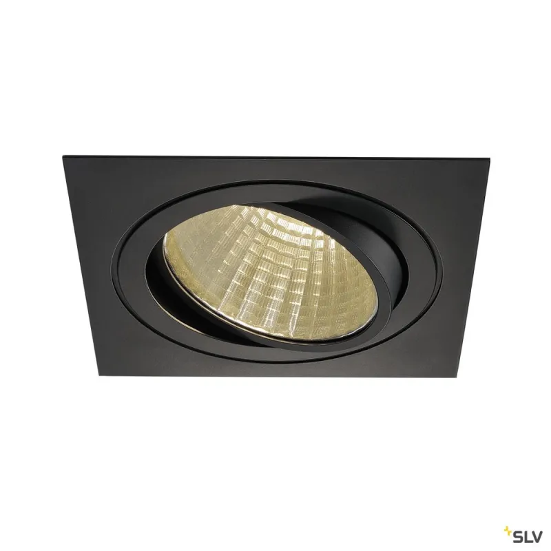 NEW TRIA 150, encastré de plafond intérieur, simple, carré, noir, LED, 29W, 3000K, clips ressorts, variable 1-10V