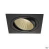 NEW TRIA 150, encastré de plafond intérieur, simple, carré, noir, LED, 29W, 3000K, clips ressorts, variable 1-10V