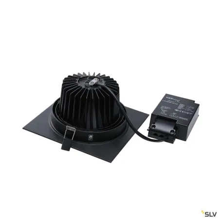 NEW TRIA 150, encastré de plafond intérieur, simple, carré, noir, LED, 29W, 2700K, clips ressorts, variable 1-10V
