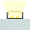Profilé Aluminium large double ruban avec diffuseur Continu pour Ruban LED