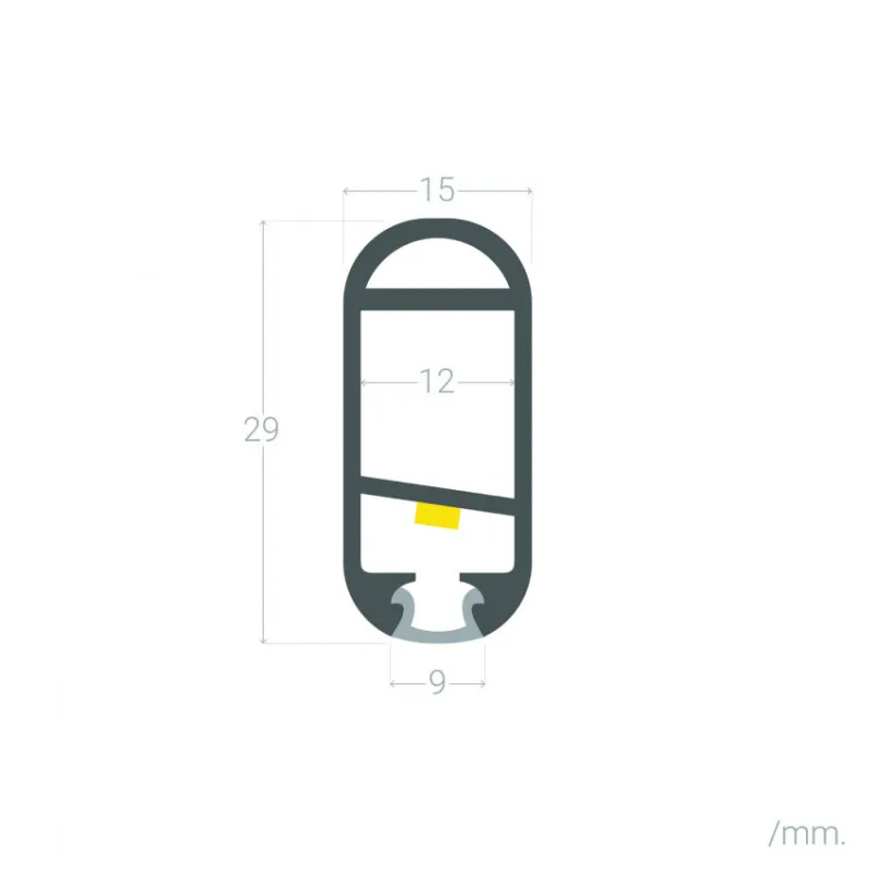 Profilé Aluminium ruban tringle vêtement placard dressing avec diffuseur Continu pour Ruban LED