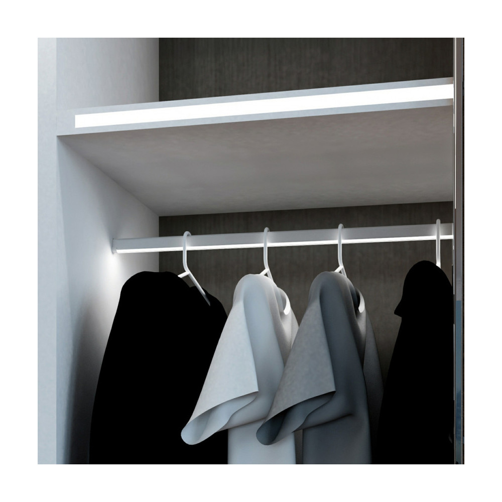 Profilé Aluminium ruban tringle vêtement placard dressing avec diffuseur  Continu pour Ruban LED