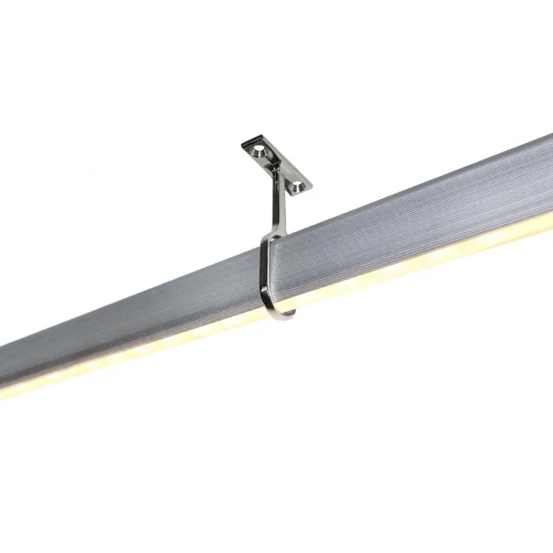 Profilé Aluminium ruban tringle vêtement placard dressing avec diffuseur Continu pour Ruban LED