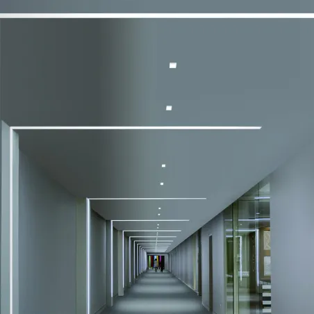 Profilé Aluminium ruban encastrable plafond avec diffuseur Continu pour Ruban LED