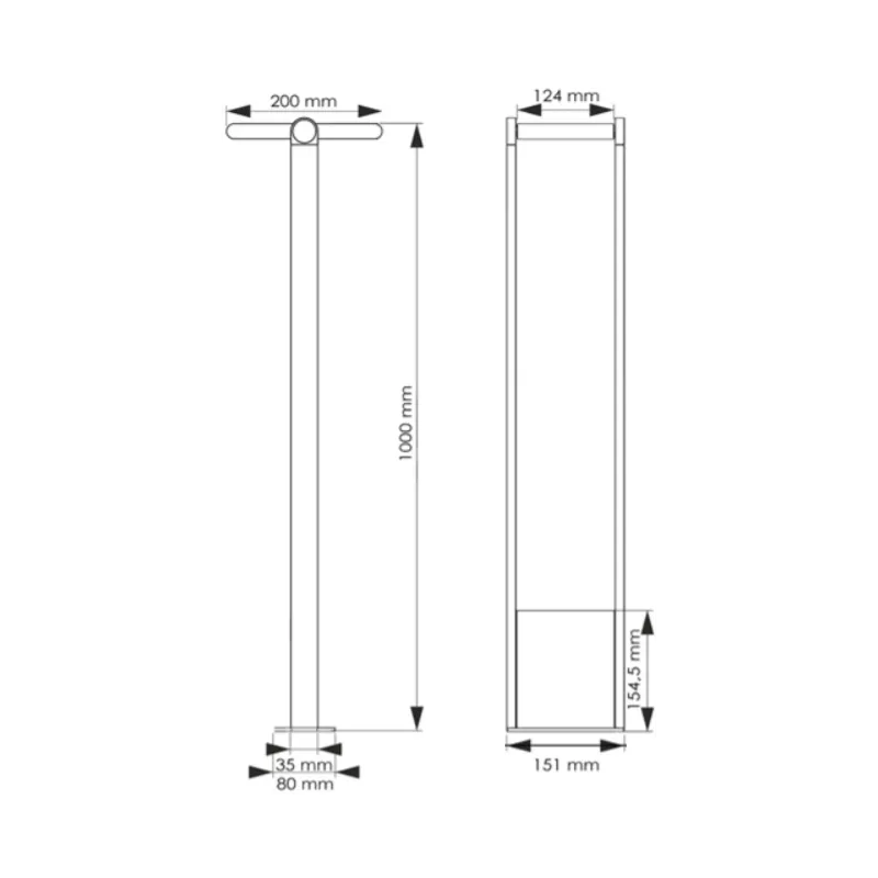 Borne led potelet 100cm-noire-tete solaire orientable-capteur crépusculaire-ip54-200lm-3000k