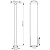 Borne led potelet 100cm-noire-tete solaire orientable-capteur crépusculaire-ip54-200lm-3000k