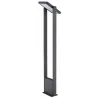Borne led potelet 100cm-noire-tete solaire orientable-capteur crépusculaire-ip54-200lm-3000k