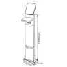 Borne led potelet 100cm-gris anthracite-tête solaire orientable-détecteur mouvement-ip54-220lm-3000k