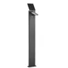 Borne led potelet 100cm-gris anthracite-tête solaire orientable-détecteur mouvement-ip54-220lm-3000k