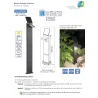 Borne led potelet 100cm-gris anthracite-tête solaire orientable-détecteur mouvement-ip54-220lm-3000k