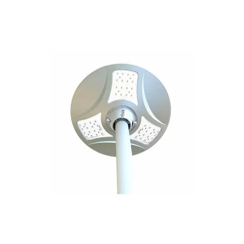 Lampadaire candélabre solaire 18.5w led 2000 lumens tête solaire 3 modes télécommande