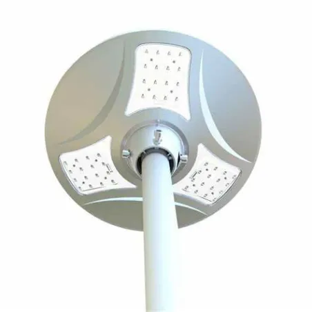 Lampadaire candélabre solaire 18.5w led 2000 lumens tête solaire 3 modes télécommande
